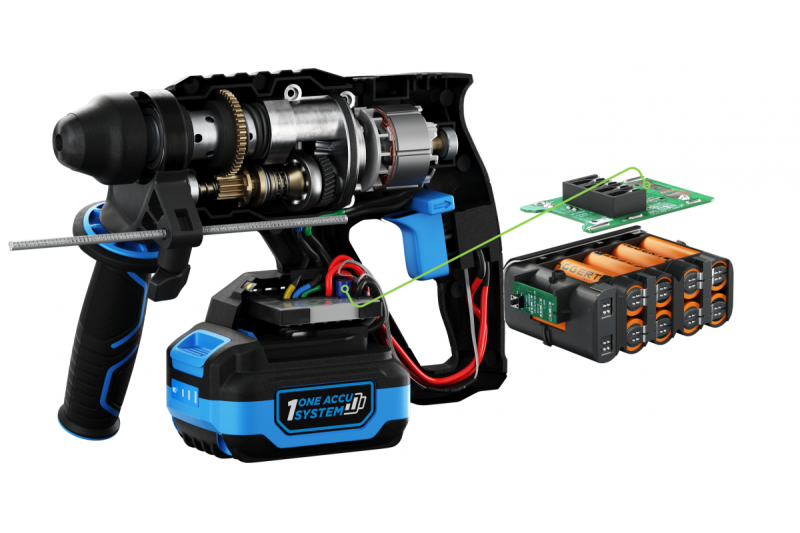 HÖGERT furadeira de impacto a bateria, sem escovas, 18V, com função de cinzel.