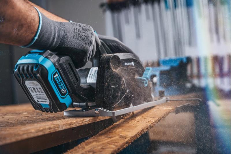 HÖGERT serra circular a bateria, 18V, sem bateria, conexão para aspirador de pó
