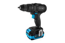 HÖGERT furadeira a bateria 18V, conjunto com bateria, carregador, suporte para bits, caixa de brocas.
