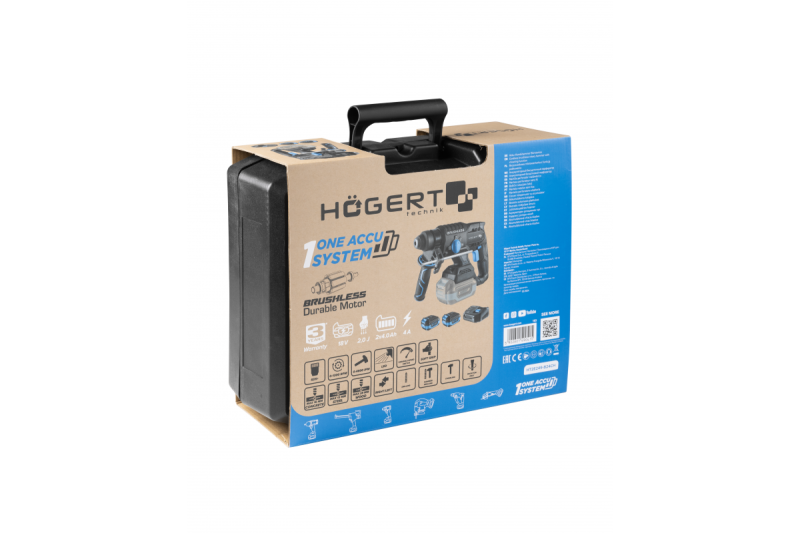 HÖGERT conjunto de furadeira a bateria, 18V, OneAccuSystem, com bateria, carregador em estojo.