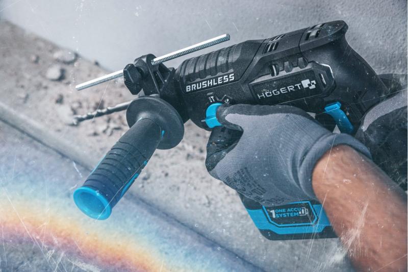 HÖGERT conjunto de furadeira a bateria, 18V, OneAccuSystem, com bateria, carregador em estojo.