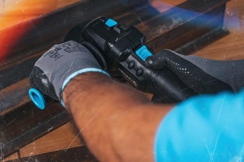 HÖGERT Esmerilhadeira angular sem fio com interruptor de alavanca, 125MM, 18V, conjunto com bateria, carregador, acessórios.