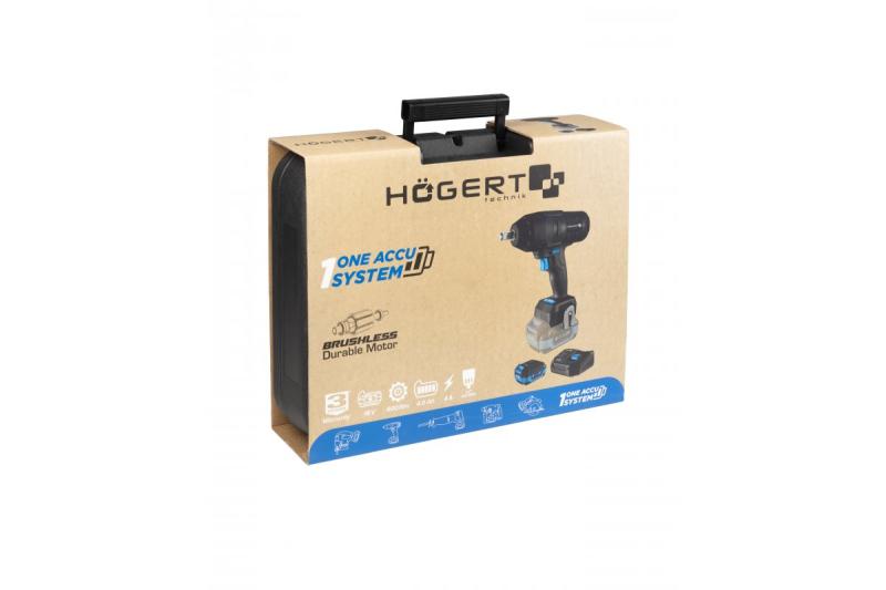 HÖGERT conjunto de chave de impacto sem fio, sem escovas, 18V, com bateria, carregador