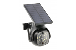 Luz solar de inundação com sensor de movimento e crepúsculo GUARDOS, LED, 300lm, 6400K, 1200mAh, IP65, câmera simulada