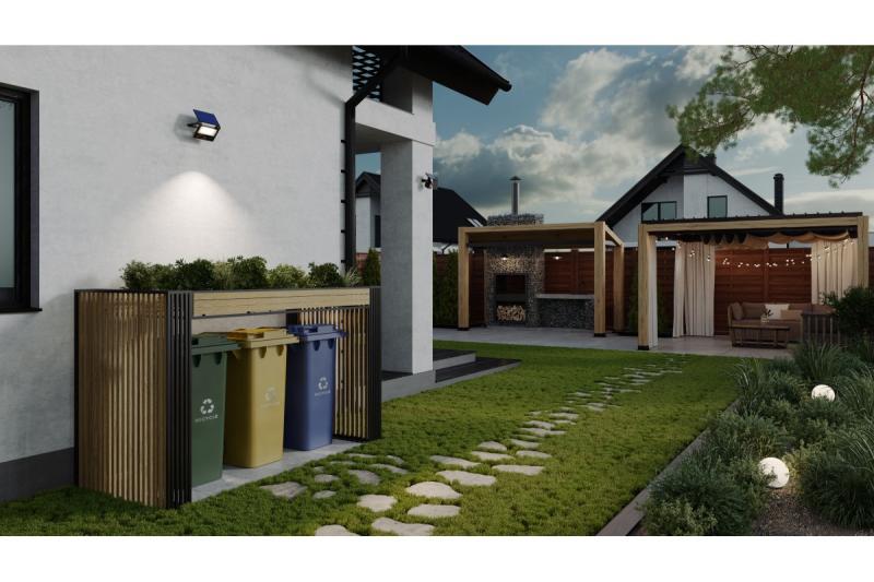 Luz de inundação solar LUMOS II, LED, 3000lm, 6400K, 2x2600mAh substituível, IP65, preto