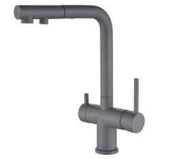 Ausmann Ellington 3-Vias Torneira de Cozinha com Bica Retrátil e Água Filtrada – Cinza – 1208970494