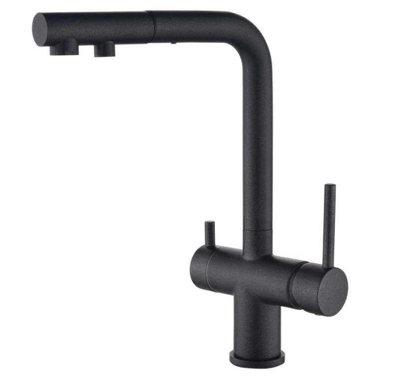 Ausmann Ellington 3-Vias Torneira de Cozinha com Bica Retrátil e Água Filtrada – Antracite - 1208970495