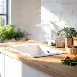 Ausmann Ellington 3-Vias Torneira de Cozinha com Bica Retrátil e Água Filtrada – Branco - 1208970496