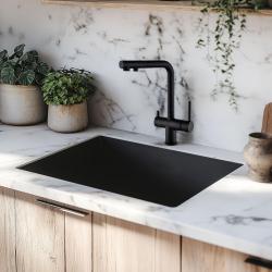 Ausmann Ellington 3-Vias Torneira de Cozinha com Bica Retrátil e Água Filtrada – Preto - 1208970497