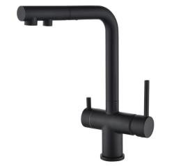 Ausmann Ellington 3-Vias Torneira de Cozinha com Bica Retrátil e Água Filtrada – Preto - 1208970497