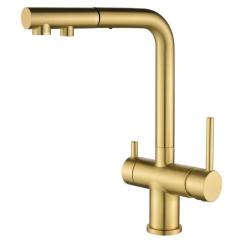 Ausmann Ellington 3-Vias Misturador de Cozinha com Bica Retrátil e Água Filtrada – Ouro – 1208970498