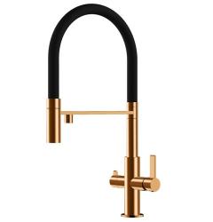 Ausmann Claridge Torneira de Cozinha 3 em 1 com Bica Flexível e Água Filtrada – Cobre - 1208970503