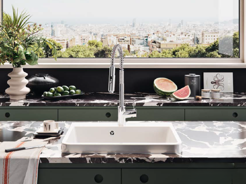 Ausmann Ceramic Frost Pia de Cerâmica Branca - Sobrepor 510 x 506 mm com bancada para torneira 1208970516