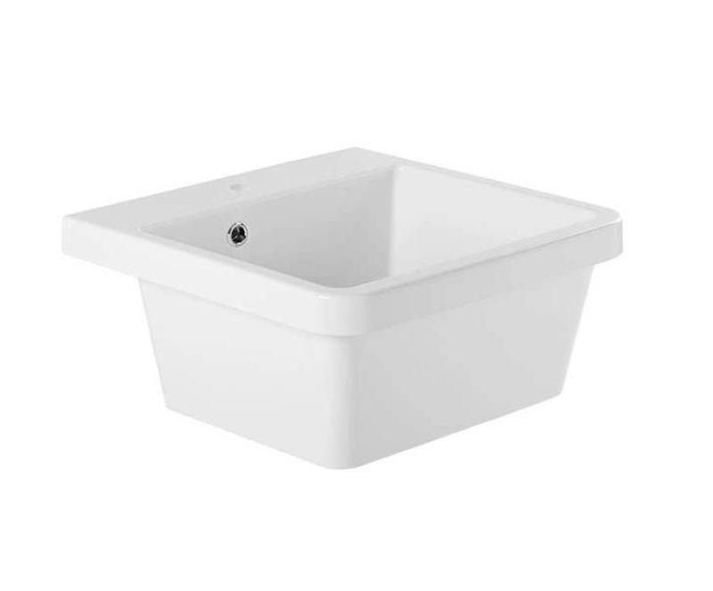 Ausmann Ceramic Frost Pia de Cerâmica Branca - Sobrepor 510 x 506 mm com bancada para torneira 1208970516