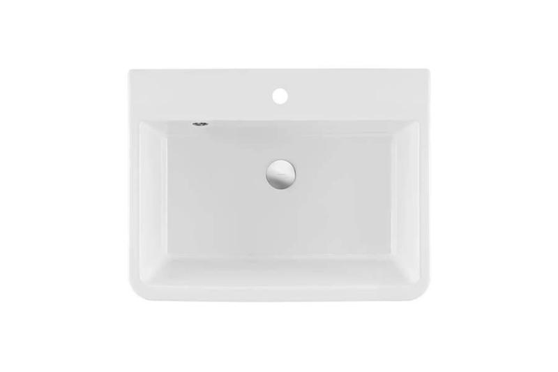 Ausmann Ceramic Frost Pia de Cerâmica Branca - Sobrepor 660 x 506 mm com bancada para torneira 1208970517