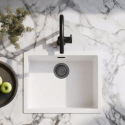 Pia Branca 50x40 cm de Embutir, Sobrepor e Encastrar com Válvula Gun Metal 1208970529