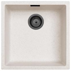 Pia de Areia Branca Creme 40x40 cm de Embutir, Sobrepor e Nivelar com Tampa Gun Metal 1208970539