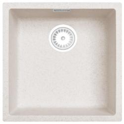 Areia Branca Creme Pia 40x40 cm Sobremesa, Sobrepor e Embutir com Plugue Branco 1208970541