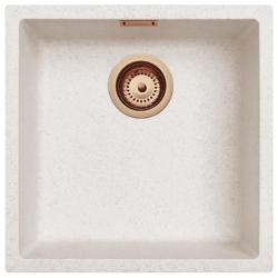 Areia Branca Creme Pia 40x40 cm Embutida, Sobrepor e de Encaixe com Válvula de Cobre 1208970543