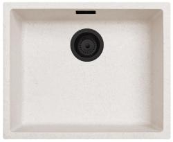 Zand Branco Creme Pia 50x40 cm para Montagem Sob Bancada, Sobre Bancada e Embutida com Válvula Preto Fosco 1208970545