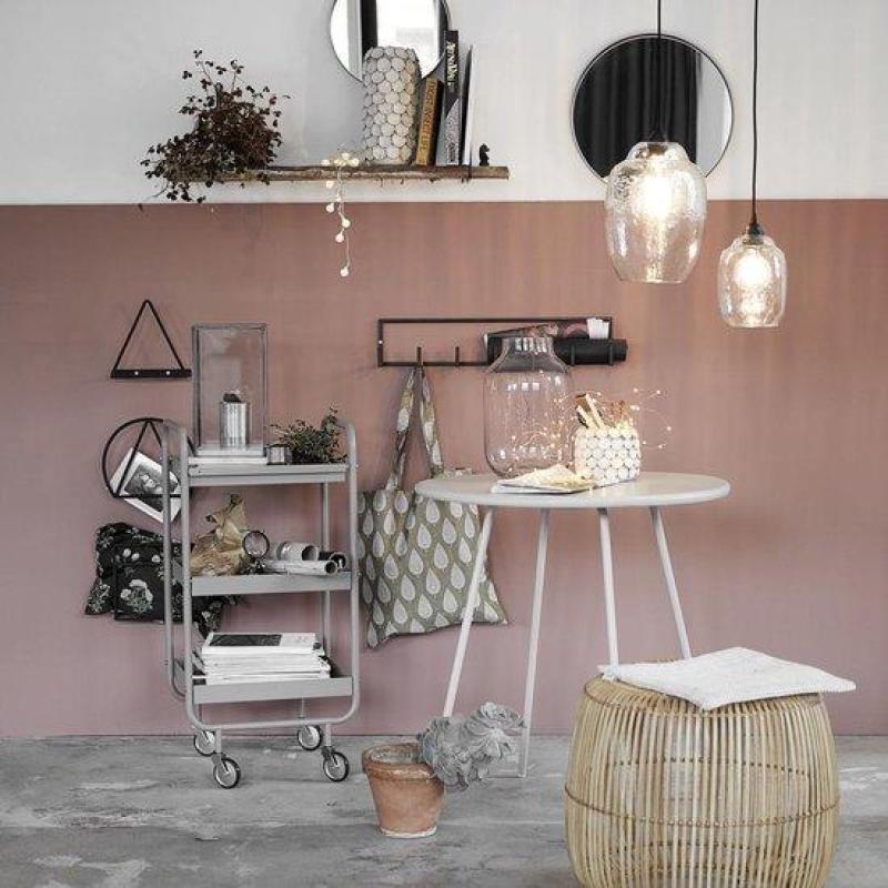 Outlet espelho redondo de 40cm Reflektion Matt iron/Preto - House Doctor para sala de estar Fk0201