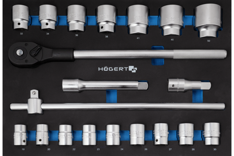 Conjunto de ferramentas de catraca de 3/4", 20 peças, inserção EVA