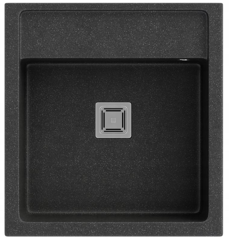 Graniteland Arno Granito Arduin aparência de pedra dura Pia de embutir 582x620mm com plugue quadrado de aço inoxidável 1208970600