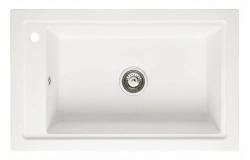 Graniteland Magra Granito Branco Pia de sobrepor 686 x 427 mm com furo para torneira e Plug de Aço Inoxidável 1208970614