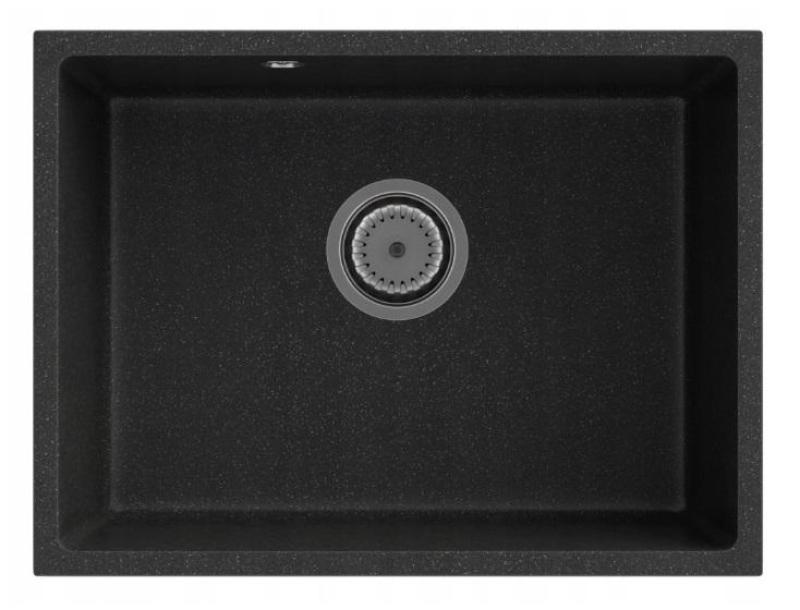 Graniteland Solo Pia Embutida em Granito Preto 535x400 mm com Válvula de Inox 1208970637.