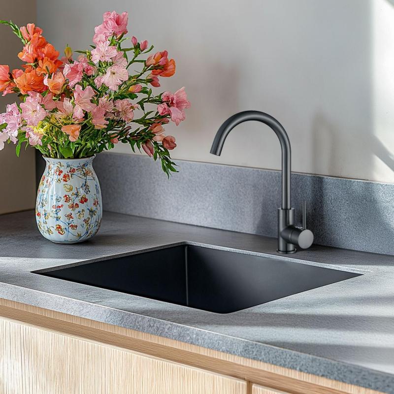 Ausmann Arvia Gun metal PVD torneira de cozinha com bica giratória 1208970641