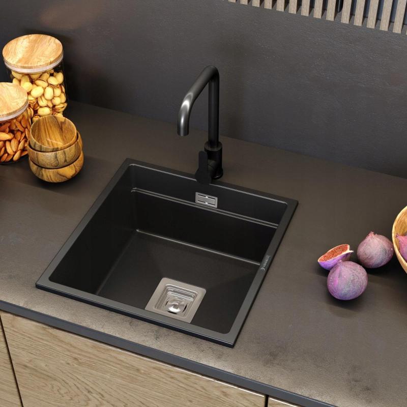 Graniteland Stellar Torneira de Cozinha Preta com Bica Giratória 1208970671