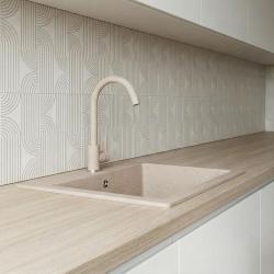 Graniteland Veritas Torneira de Cozinha Areia Bege com Bica Giratória 1208970679