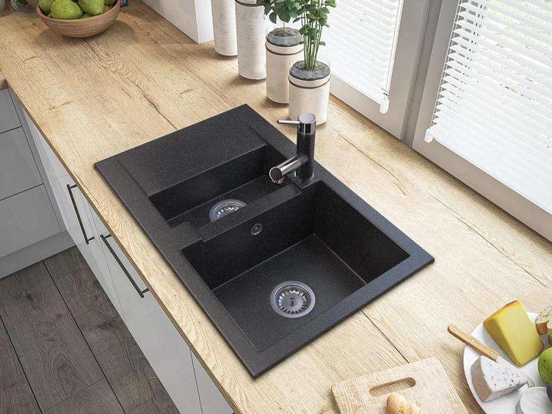 Graniteland Ceres Torneira de Cozinha com Aparência de Pedra Azul com Bica Extensível e Chuveiro de Mão com Dupla Função 1208970706