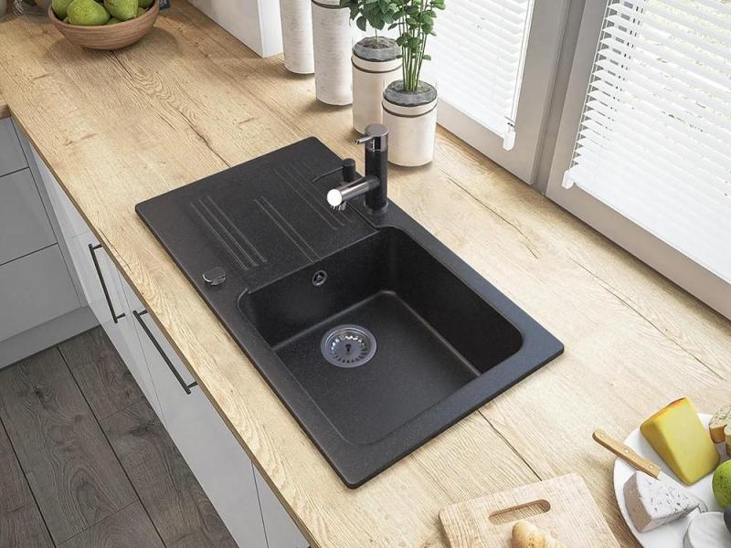 Graniteland Ceres Torneira de Cozinha com Aparência de Pedra Azul com Bica Extensível e Chuveiro de Mão com Dupla Função 1208970706