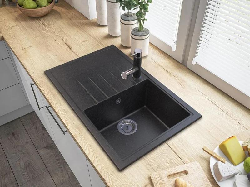 Graniteland Ceres Torneira de Cozinha com Aparência de Pedra Azul com Bica Extensível e Chuveiro de Mão com Dupla Função 1208970706