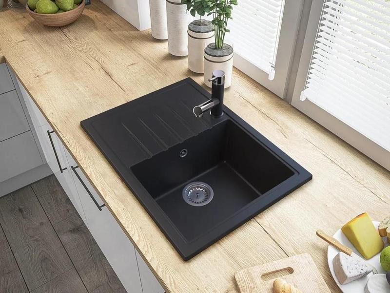 Graniteland Ceres Torneira de Cozinha Preta com Bica Extensível e Ducha Manual de Dupla Função 1208970707