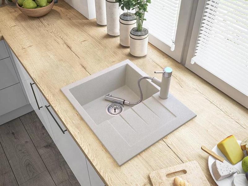 Graniteland Ceres Torneira de Cozinha Bege Areia com Bico Retrátil e Ducha Manual de Dupla Função 1208970708