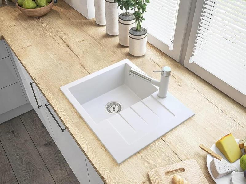 Mistland Ceres Torneira de Cozinha Branca com Bica Extensível e Ducha Manual de Dupla Função 1208970709