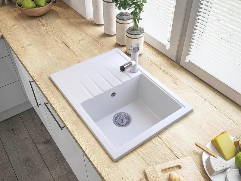 Mistland Ceres Torneira de Cozinha Branca com Bica Extensível e Ducha Manual de Dupla Função 1208970709