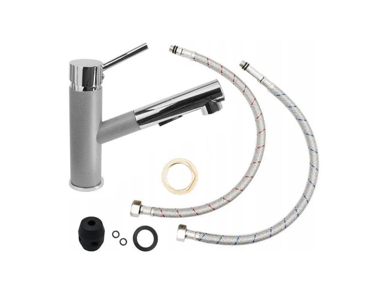 Graniteland Ceres Torneira de Cozinha Cinza com Bica Extensível e Ducha de Mão com Dupla Função 1208970710