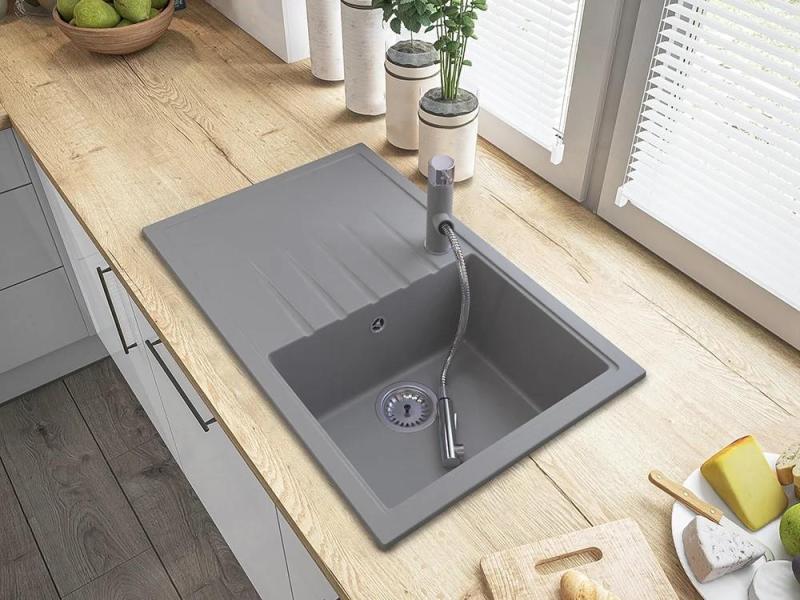 Graniteland Ceres Torneira de Cozinha Cinza com Bica Extensível e Ducha de Mão com Dupla Função 1208970710