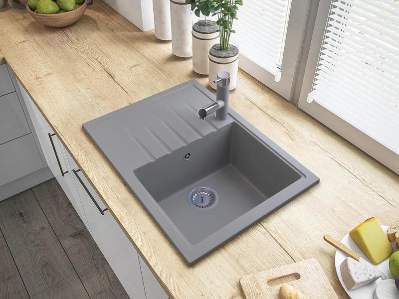 Graniteland Ceres Torneira de Cozinha Cinza com Bica Extensível e Ducha de Mão com Dupla Função 1208970710