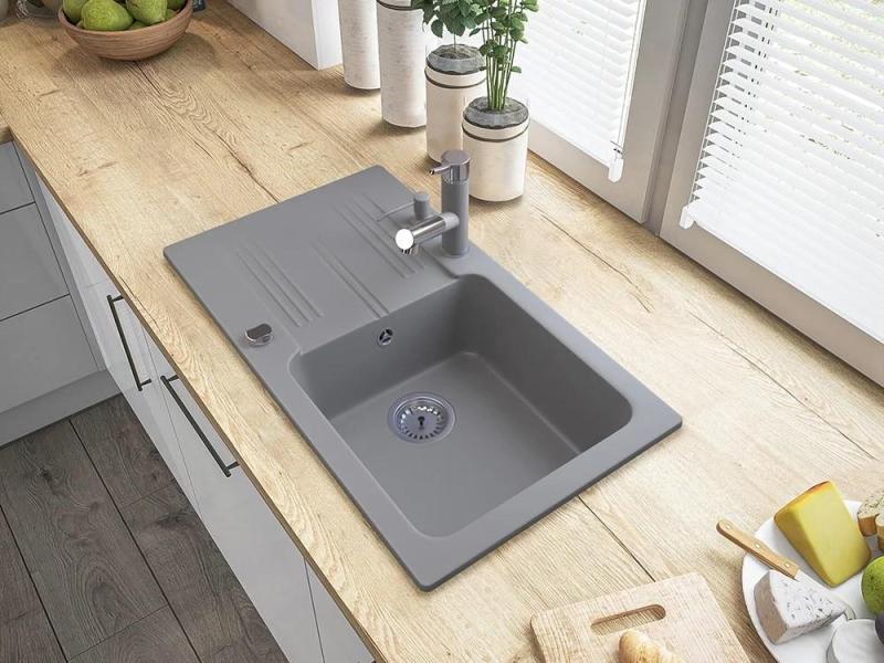 Graniteland Ceres Torneira de Cozinha Cinza com Bica Extensível e Ducha de Mão com Dupla Função 1208970710