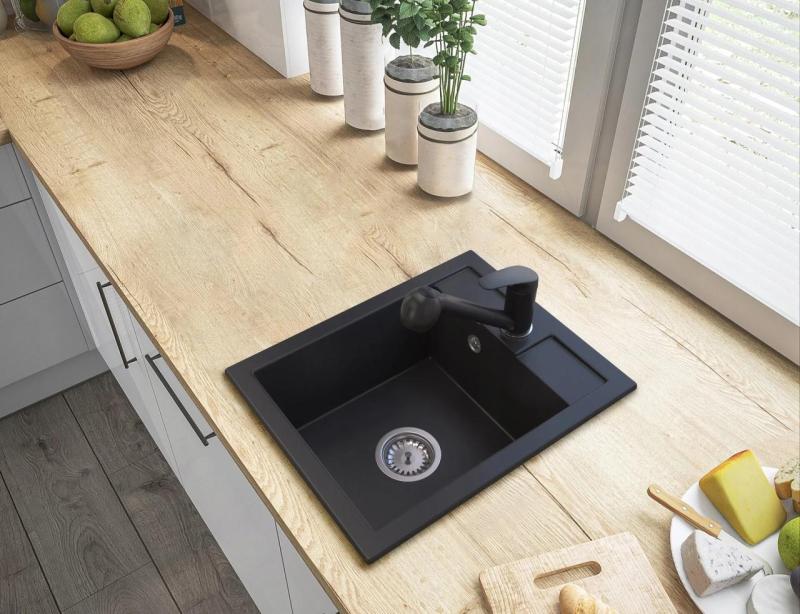 Graniteland Rhea Misturador de Cozinha Preto com Bica Retrátil e Ducha Manual de Dupla Função 1208970711