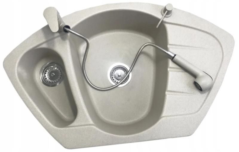 Graniteland Rhea Torneira de Cozinha Bege Areia com Bico Retrátil e Chuveiro de Mão de Dupla Função 1208970713