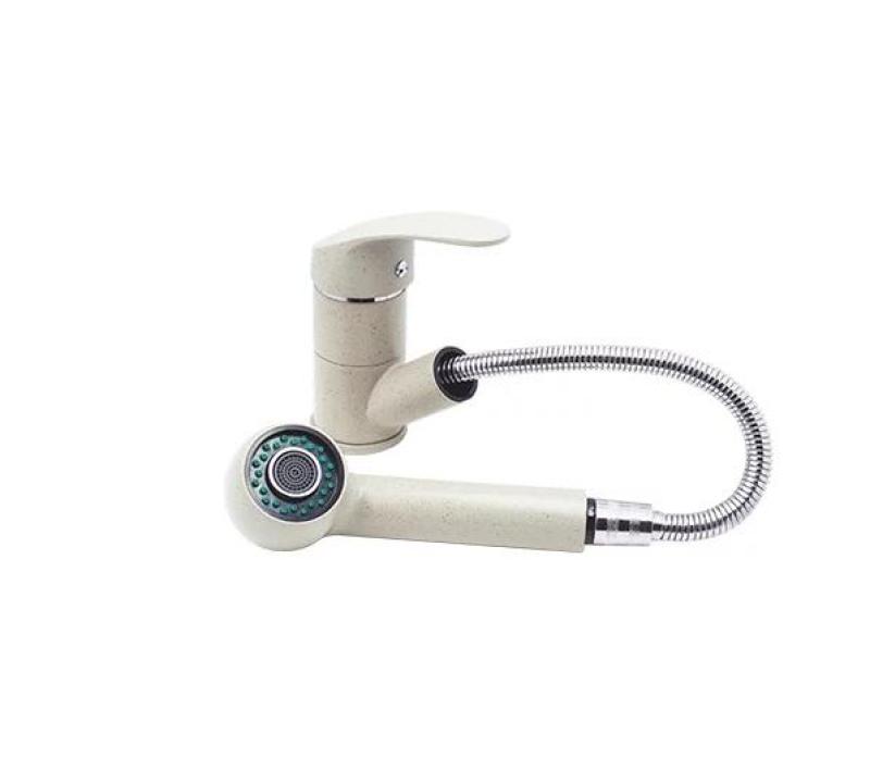 Graniteland Rhea Torneira de Cozinha Bege Areia com Bico Retrátil e Chuveiro de Mão de Dupla Função 1208970713