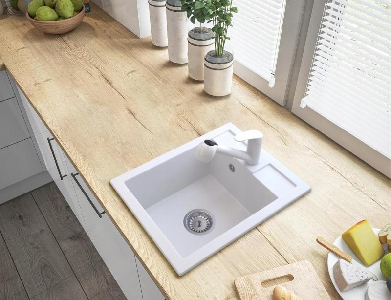 Graniteland Rhea Torneira de Cozinha Branca com Bica Retrátil e Chuveiro de Mão com Dupla Função 1208970714