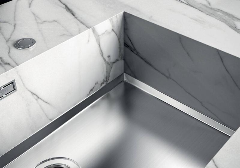Foster Phantom Base RVS Bodemplaat Worktop Spoelbak 40x40cm para Embutir em Cerâmica, Pedra Natural e Superfície Sólida espessura 20mm 1208970718.