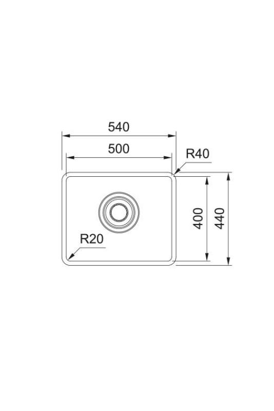 Franke Maris Quiet MQX 110.50 RVS Pia 50x40 cm Embutida 122.0694.477