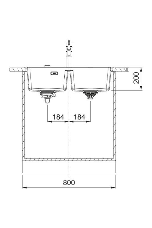 Franke Maris MRG 620 TL Fragranite Matte Preto Pia Dupla 76 x 50 cm Montagem com Furo para Torneira 114.0668.738
